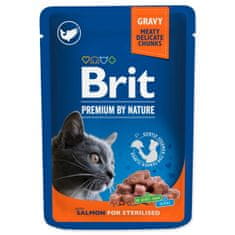 Brit BRIT Prémium szaftos lazacos szelet sterilizált macskáknak 100 g