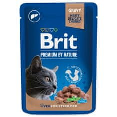 Brit BRIT Prémium darabok mártásban májjal sterilizált macskáknak 100 g
