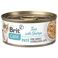 Brit BRIT Care Cat Sterilizált tonhalpástétom garnélarákkal 70 g