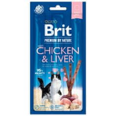 Brit BRIT Premium by Nature Macskapálcika csirkével és májjal 3 db