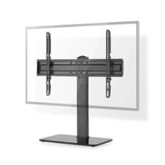 Nedis Fix TV asztali állvány | 37-70" | Maximális támogatott képernyőtömeg: 40 kg | Állítható előre rögzített magasságok | Acél / Edzett üveg | Fekete 