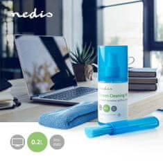 Nedis Képernyőtisztító | Spray | 200 ml | Notebook / okostelefon / táblagép / TV képernyő | Ablaktörlő tartozék 