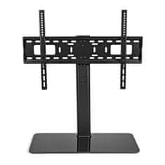 Nedis Fix TV asztali állvány | 32-65" | Maximális támogatott képernyőtömeg: 45 kg | Állítható előre rögzített magasságok | Acél / Edzett üveg | Fekete 