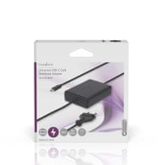 Nedis Notebook adapter | GaN | 45 W | 5/9/12/15/20 V DC | 2,25 / 2,33 / 2,92 / 3,0 A | Használható: Notebook / Smartphone / Tablet | Euro / Type-C (CEE 7/16) 