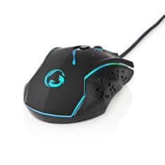 Nedis Gaming Mouse | Vezetékes | 1200 / 1800 / 2400 / 3600 dpi | Állítható DPI | Gombok száma: 6 | Programozható gombok | Jobbkezes | 1,50 m | VEZETTE 