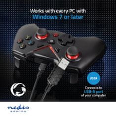 Nedis Gamepad | USB Type-A | USB tápellátás | PC | Gombok száma: 12 | Kábel hossza: 1,60 m | Fekete 