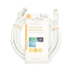 Nedis Cat 8.1 hálózati kábel | S/FTP | RJ45 Férfi | RJ45 Férfi | 2,00 m | kerek | LSZH | Fehér | Címke 