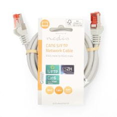 Nedis CAT6 hálózati kábel | RJ45 Férfi | RJ45 Férfi | S/FTP | 1,00 m | kerek | LSZH | Szürke | Címke 