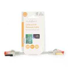 Nedis CAT6 hálózati kábel | RJ45 Férfi | RJ45 Férfi | S/FTP | 0,15 m | kerek | LSZH | Szürke | Címke 