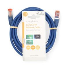 Nedis CAT6 hálózati kábel | RJ45 férfi | RJ45 férfi | S/FTP | 2,00 m | kerek | LSZH | Kék | Címke 