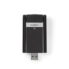 Nedis Hálózati dongle | Wi-Fi | AC1200 | 2,4/5 GHz (kétsávos) | USB3.0 | Wi-Fi teljes sebesség: 1200 Mbps | Windows 10 / Windows 7 / Windows 8 