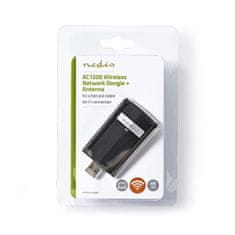 Nedis Hálózati dongle | Wi-Fi | AC1200 | 2,4/5 GHz (kétsávos) | USB3.0 | Wi-Fi teljes sebesség: 1200 Mbps | Windows 10 / Windows 7 / Windows 8 