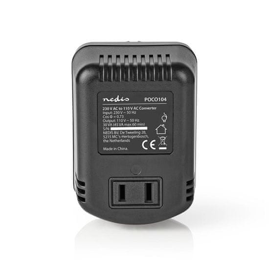 Nedis Áramátalakító | Hálózati adapter | 230 V AC 50 Hz | 45 W | Földelt csatlakozó | Fekete