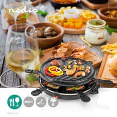 Nedis Gourmet / Raclette | Grill | 6 fő | Spatula | Tapadásmentes bevonat | Kerek 