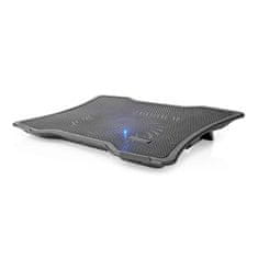 Nedis Notebook állvány | Ventilátorok száma: 1 | USB tápellátás | Szögek száma: 2 | 17" | 1500 ford./perc | LED 