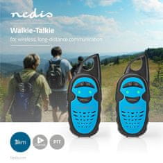 Nedis Walkie talkie készlet | 2 kézibeszélő | 3 km-ig | Frekvencia csatornák: 3 | PTT | Akár 3 óra | Kék fekete 