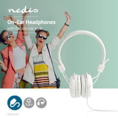 Nedis Fülre helyezhető vezetékes fejhallgató | 3,5 mm | Kábel hossza: 1,20 m | fehér 