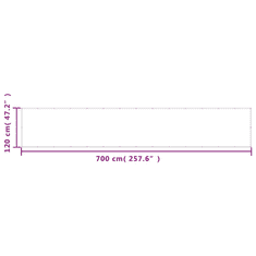 Vidaxl antracitszürke 100% oxford poliészter erkélyparaván 120 x 700cm (4000060)