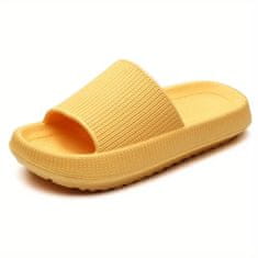 VIVVA® Habból készült csúszásmentes papucs, kék papucs, kényelmes ortopéd papucs, modern flip flop papucs - FLIPSY, sárga, 42/43