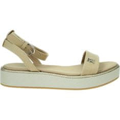 Tommy Hilfiger Szandál bézs 39 EU Linen With Gold Flatform