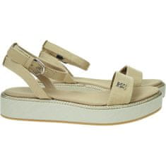 Tommy Hilfiger Szandál bézs 39 EU Linen With Gold Flatform