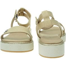 Tommy Hilfiger Szandál bézs 39 EU Linen With Gold Flatform