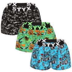 Styx 3PACK női klasszikus boxeralsó art sport gumiból multicolor (3T15782) - méret L