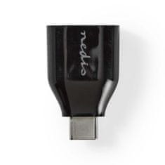 Nedis USB-C adapter | USB 3.2 Gen 1 | USB-C Male | USB-A nő | kerek | Nikkelezett | Fekete | Polizsák 