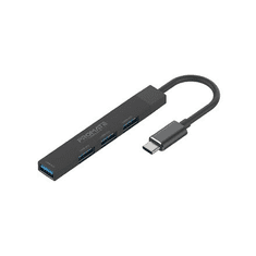 Promate USB-C 4in1 HUB fekete (LITEHUB-4.BLACK) (LITEHUB-4.BLACK)