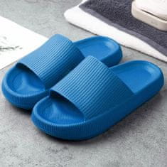 Habból készült csúszásmentes papucs, kék papucs, kényelmes ortopéd papucs, modern flip flop papucs, 38/39-es méret | FLIPSY 