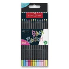 Faber-Castell Black Edition neon, pasztell, 12 színű zsírkréták