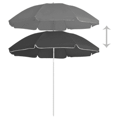 Vidaxl antracitszürke kültéri napernyő acél rúddal 180 cm (315542)