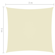 Vidaxl krémszínű négyzet alakú oxford-szövet napvitorla 3 x 3 m (135192)