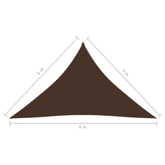 Vidaxl barna háromszögű oxford-szövet napvitorla 5x5x6 m (135843)