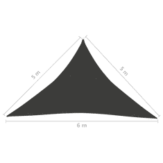 Vidaxl antracitszürke HDPE napvitorla 160 g/m² 5 x 5 x 6 m (311100)