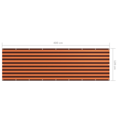 Vidaxl narancssárga-barna oxford-szövet erkélyparaván 120 x 400 cm (134933)