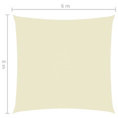 Vidaxl krémszínű négyzet alakú oxford-szövet napvitorla 6 x 6 m (135197)