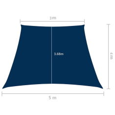 Vidaxl kék trapéz alakú oxford-szövet napvitorla 3/5 x 4 m (135573)