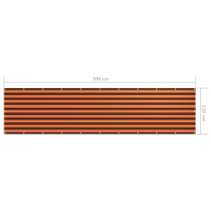 Vidaxl narancssárga-barna oxford-szövet erkélyparaván 120 x 500 cm (134934)