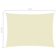 Vidaxl krémszínű téglalap alakú oxford-szövet napvitorla 3,5 x 5 m (135215)