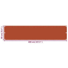Vidaxl narancssárga HDPE erkélyparaván 90 x 400 cm (311021)
