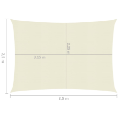 Vidaxl krémszínű HDPE napvitorla 160 g/m² 2,5 x 3,5 m (311178)