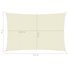 Vidaxl krémszínű HDPE napvitorla 160 g/m² 2 x 3,5 m (311173)