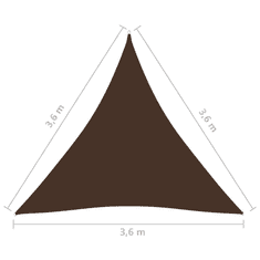 Vidaxl barna háromszögű oxford-szövet napvitorla 3,6 x 3,6 x 3,6 m (135831)