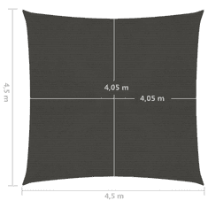 Vidaxl antracitszürke HDPE napvitorla 160 g/m² 4,5 x 4,5 m (311057)