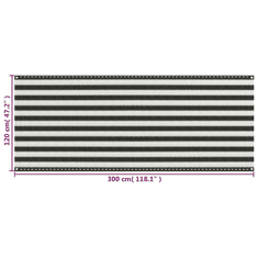 Vidaxl antracitszürke-fehér HDPE erkélynapellenző 120 x 300 cm (310856)