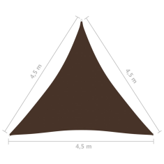 Vidaxl barna háromszögű oxford-szövet napvitorla 4,5 x 4,5 x 4,5 m (135838)