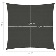 Vidaxl antracitszürke HDPE napvitorla 160 g/m² 2,5 x 2,5 m (311053)