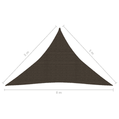 Vidaxl barna HDPE napvitorla 160 g/m² 5 x 5 x 6 m (311815)