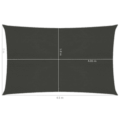 Vidaxl antracitszürke HDPE napvitorla 160 g/m² 2 x 4,5 m (311065)